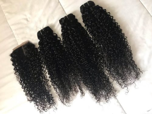 Human Virgin Hair 3 Bundles with Closure - Brazilian Body Deep Curly Water Loose Wave Straight Hair photo review